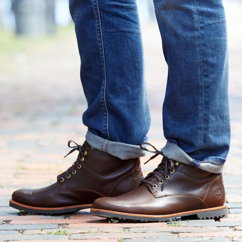 Timberland Mens Chukka Boots Kendrick Waterproof - Dark Brown - India PZ5128746